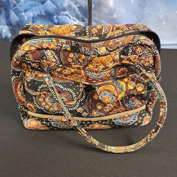 Vera Bradley Handbags - Vera Bradley Brown and Orange Paisley Travel Bag